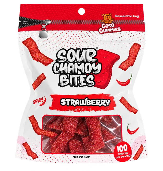 Strawberry Sour Chamoy Bites packaging